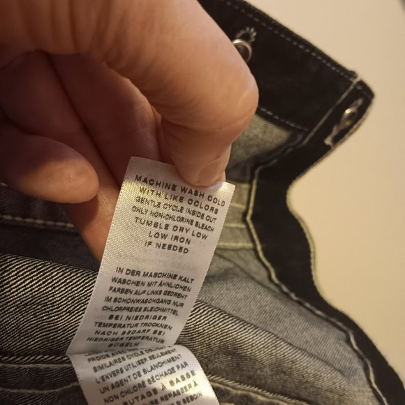 True Religion NWOT Black Denim Jean Trucker Jacket Women’s Size XL - Picture 12 of 16